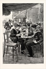 "CHUMS": ENGLISH AND FRENCH SAILORS ON LEAVE AT A FRENCH PORT