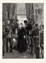 THE VISIT OF THE FRENCH FLEET: THE RECEPTION OF FRENCH OFFICERS BY H.M. THE QUEEN AT OSBORNE
