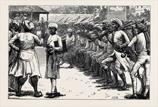 SKETCHES FROM INDIA: MUSTER OF THE IRREGULAR TROOPS OF A NATIVE STATE