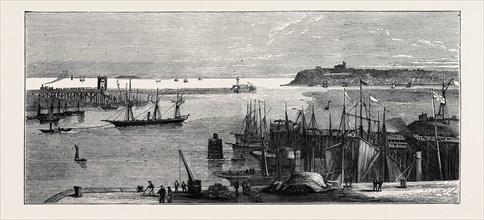THE MARRIAGE OF THE MARQUIS OF BUTE, SKETCHES AT CARDIFF: THE MUD CUT, APPROACH TO THE BUTE DOCKS