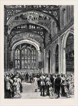 THE MUNICIPAL BALL AT THE GUILDHALL, RECEPTION OF THE GUESTS IN THE LIBRARY