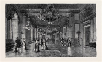 THE ROYAL SILVER WEDDING AT STOCKHOLM: THE "WHITE SEA" SALOON IN THE ROYAL PALACE