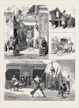 ROUND THE WORLD YACHTING IN THE "CEYLON," XVIII., CANTON: 1. The Town Gate; 2. A Street Dentist; 3.