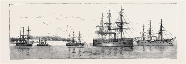 THE CRISIS IN EGYPT: THE ANGLO-FRENCH SQUADRON PROCEEDING IN COMPANY FROM SUDA BAY TO ALEXANDRIA
