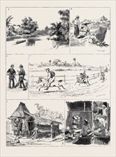 ROUND THE WORLD YACHTING IN THE "CEYLON," MANILA: 1. A River Scene; 2. Natives Fishing; 3. Military