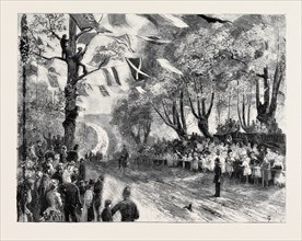 THE QUEEN'S VISIT TO EPPING FOREST: THE ROYAL PROCESSION ENTERING HIGH BEECH WOOD