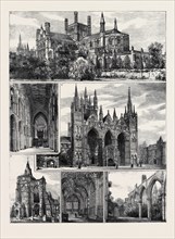 SKETCHES IN AND ABOUT PETERBOROUGH: 1. The Cathedral, from the South-East; 2. The Nave of the
