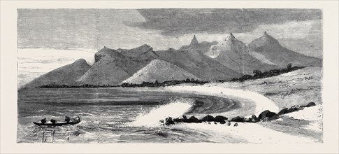 THE COAST OFF BLACK RIVER: PIETER BOTTE IN THE DISTANCE, MAURITIUS
