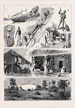 ROUND THE WORLD YACHTING IN THE "CEYLON," BOMBAY: 1. A Native Boat; 2 & 4. Bombay Types; 3. Reefing