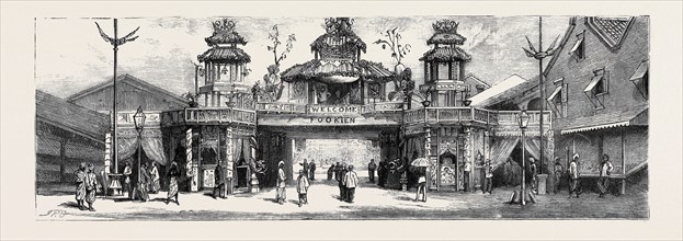 THE VICEROY OF INDIA'S VISIT TO RANGOON, BRITISH BURMA: ARCH ERECTED BY FOOKIEN CHINESE