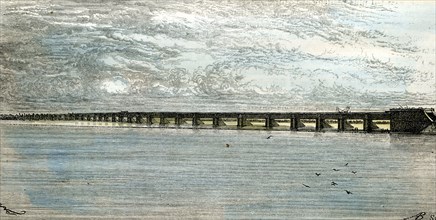 Montreal, Victoria bridge, Canada, 1873