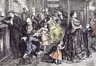 The Half Hour Before Dinner; Barnard; Children; 1871; England, playing; fighting; interior; at