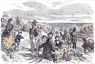 Eight Hours At The Sea-Side; J. Leech; Children; Brighton; 1856; ladies bathing; delight; fun;