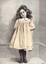 I'm Good Now; E. Patry; 1892;, girl, corner; shy; dress; white collar; puff sleeve; puffed sleeve;
