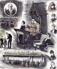 The mayor's  juvenile ball at the Manchester Townhall, 1882, happiness; joy; hat; happiness; joy;