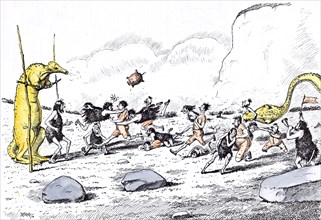 Prehistoric Peep by Reed. The annual Football Match