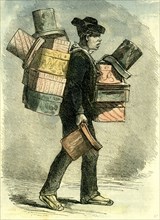 Madrid, Spain, vender of hat-boxes, 1866