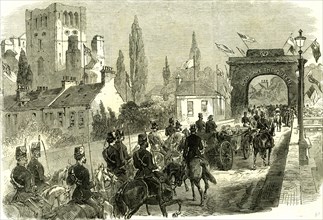 Kelso; U.K.; 1867; the Queen crossing Kelso Bridge on her visit to the Scottish Border; Great