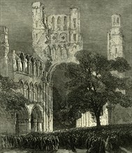 Kelso; U.K.; 1867; Kelso Abbey illuminated by the lime-light. During the Queen's visit to the