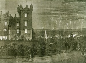 Kelso; Castle; 1867; U.K.; The Queen's visit to the scottish border; The fireworks and beacon fires