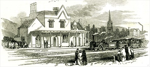 Harfleur; the station; opening of the Rouen and Havre railway; France; 1847