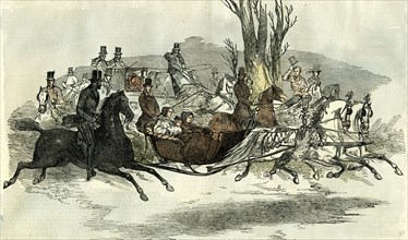 Canadian Winter, 1850, Sleighing, Sledging, Carioling