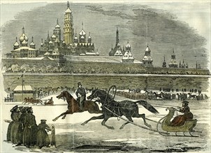 Moscow, Sledging, 1850, Russia, horse