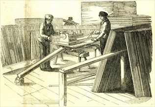 Hyde Park, London, 1850. Painting machine. The Great Exhibition