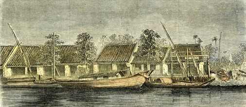 Chinese part of Saigon, Vietnam, 19th century