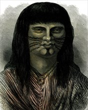 Sipibo Indian, Peru, 1869