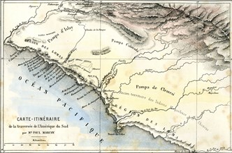 Map, South America, 1869