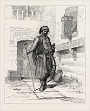 MOHAMMED SELIM, KAWASS OF THE AUSTRIAN CONSULATE.  Egypt, engraving 1879