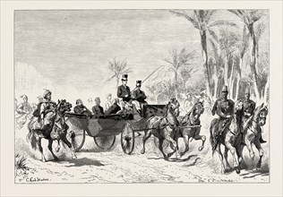 KHEDIVE ISMAIL'S C0UNTRY DRIVE.  Egypt, engraving 1879
