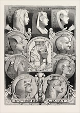 PORTRAITS FROM LIKENESSES OF THE TIME OF THE PHARAOHS.  Egypt, engraving 1879