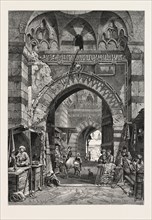ENTRANCE TO THE KHAN EL-KHALIL.  Egypt, engraving 1879