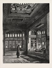 KA'AH IN THE HAREM OF SHEYKH SADAT.  Egypt, engraving 1879
