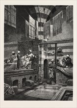 INTERIOR OF AN EASTERN BATH.  Egypt, engraving 1879