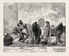 ZIKR WITH INCLINATIONS. Dhikr or Zikr is an Islamic devotional act,  Egypt, engraving 1879