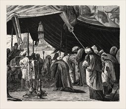 TENT OF A DIGNITARY.  Egypt, engraving 1879