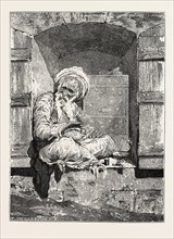 JEWISH MONEY-CHANGER.  Egypt, engraving 1879