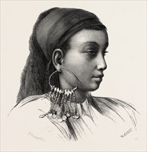 ABYSSINIAN SLAVE-GIRL. Egypt, engraving 1879