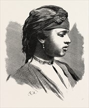 YOUNG WIFE OF A FELLAH. Egypt, engraving 1879