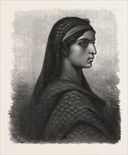 A KOPTIC WOMAN. Egypt, engraving 1879