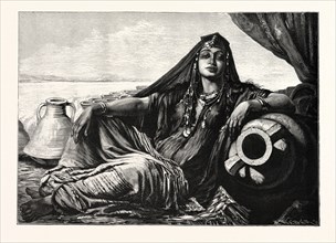A SELLER OF POTTERY. Egypt, engraving 1879