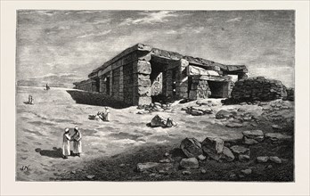 RUINS OF THE TEMPLE OF AMADA IN NUBIA. Egypt, engraving 1879