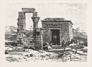 TEMPLE OF HERMONTHIS. Egypt, engraving 1879