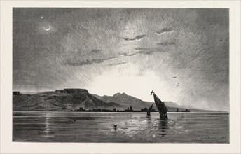 The red sea. Egypt, engraving 1879