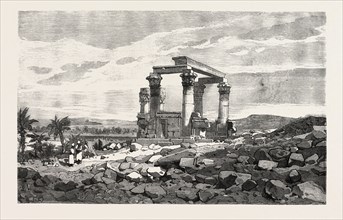 TEMPLE OF KARDUSSEH IN NUBIA. Egypt, engraving 1879
