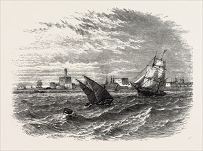VIEW OF ALEXANDRIA (FROM THE SEA). Egypt, on the coast of the southern Mediterranean