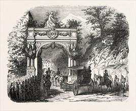 Arc de triomphe erected at the entrance of Eaux-Bonnes, for the reception of the Empress.